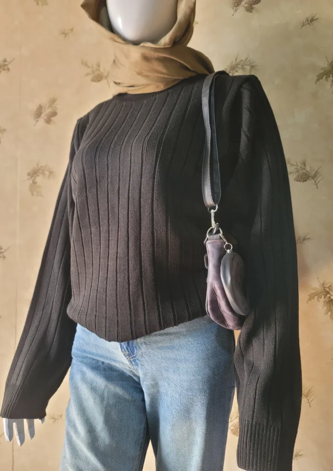 Black plain sweater
