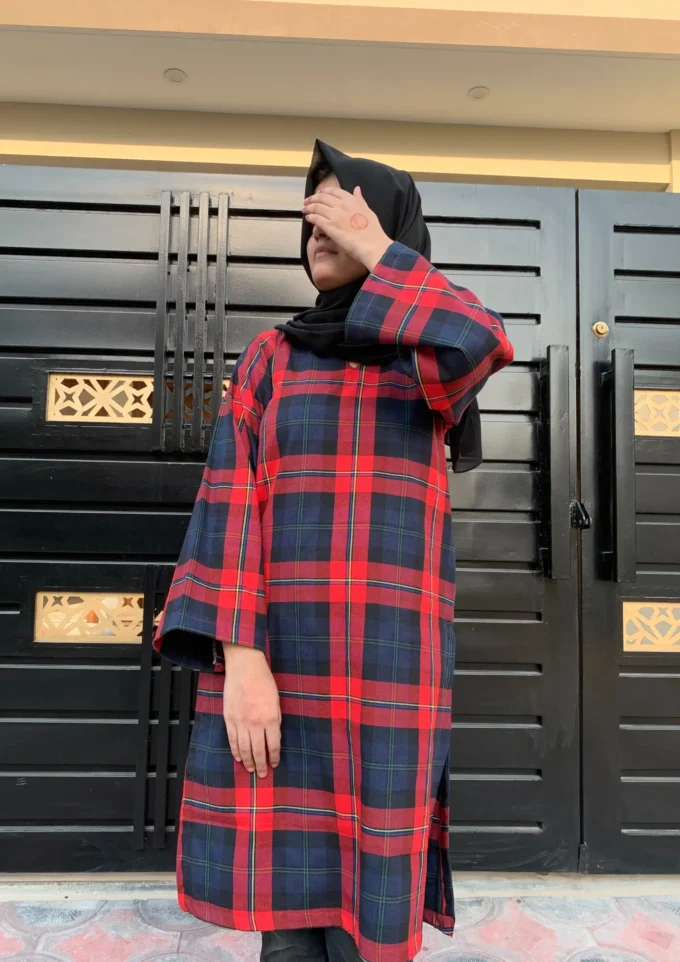 Red Wool Check by Sana Peter