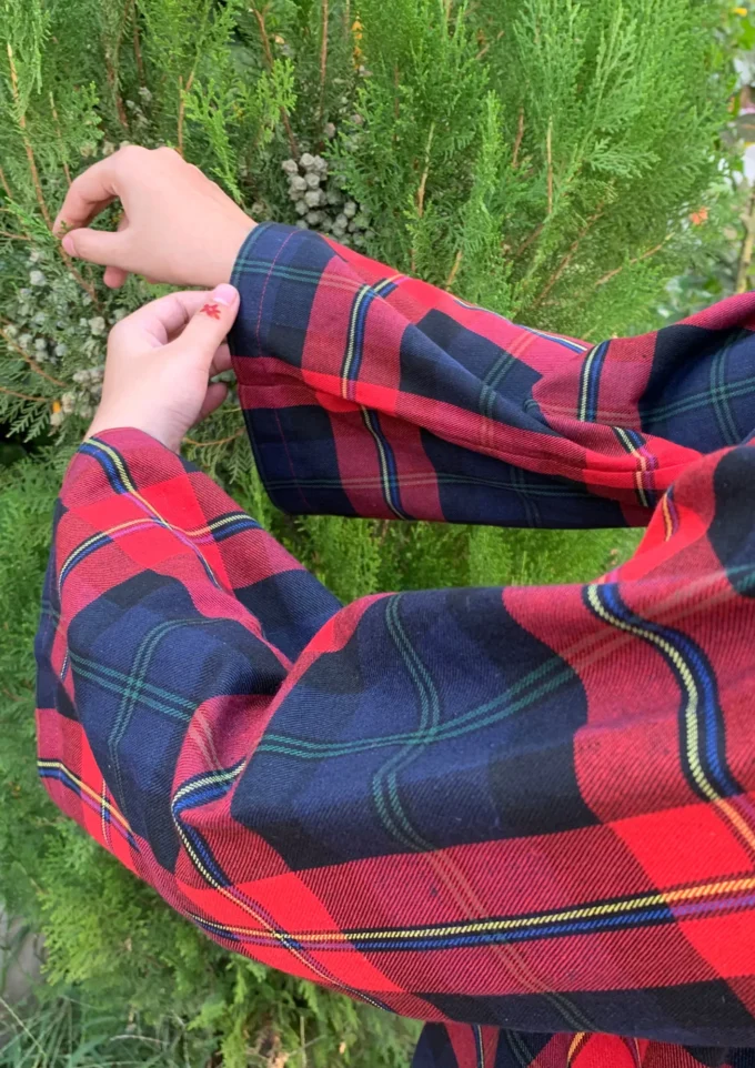 Red Wool Check by Sana Peter