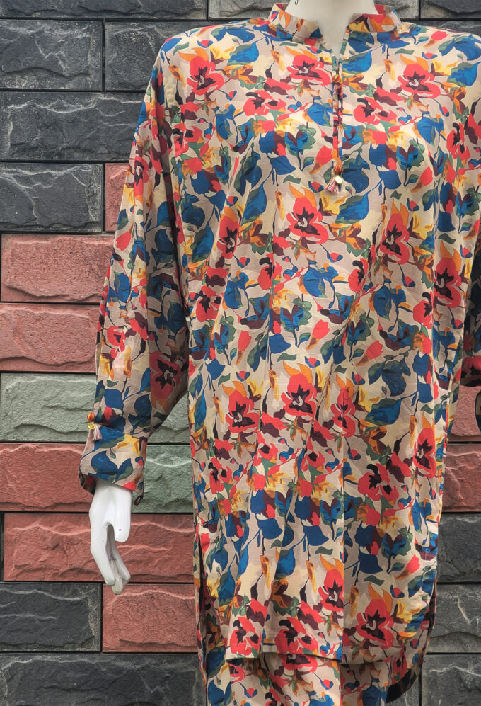 Multi Color Printed Doria Lawn