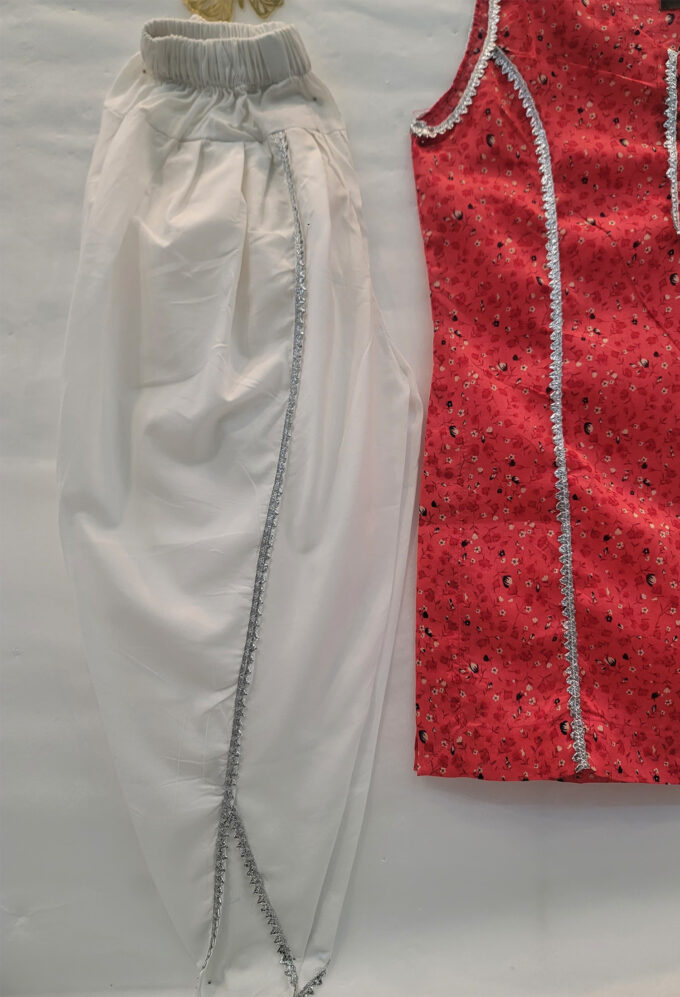 Pink Shirt White Tulip Shalwar