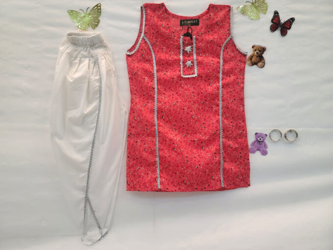 Pink Shirt White Tulip Shalwar
