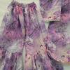 Purple pastel floral kids shirt with gharara