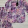 Purple pastel floral kids shirt with gharara
