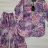Purple pastel floral kids shirt with gharara