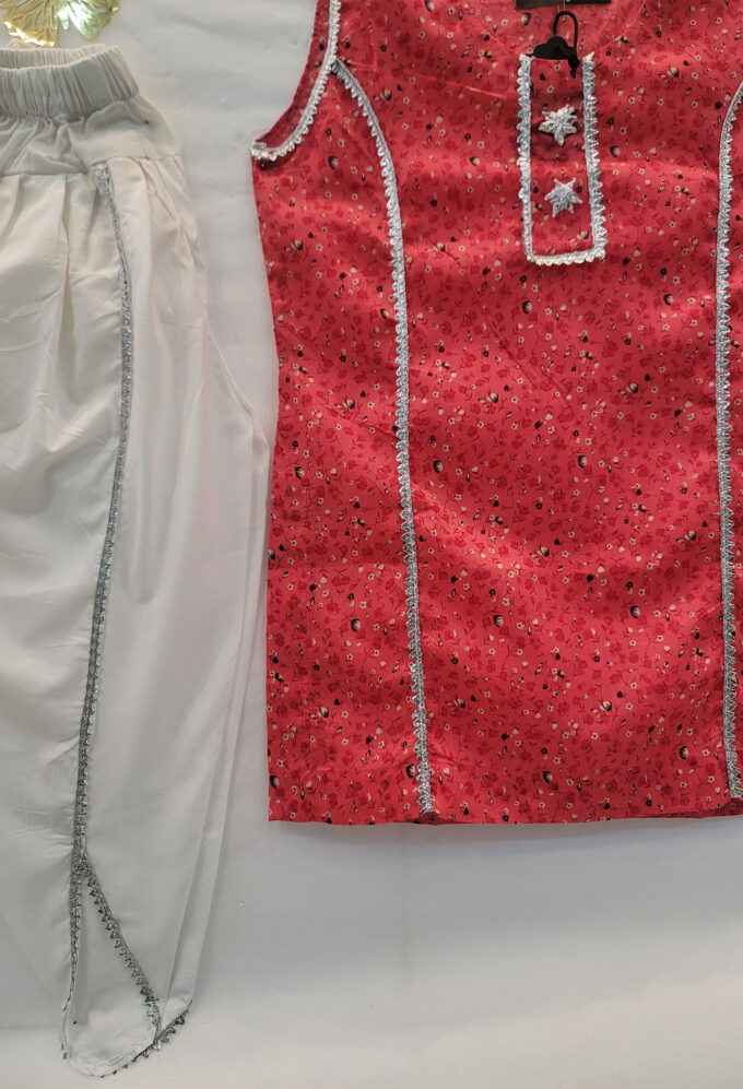Pink Shirt White Tulip Shalwar