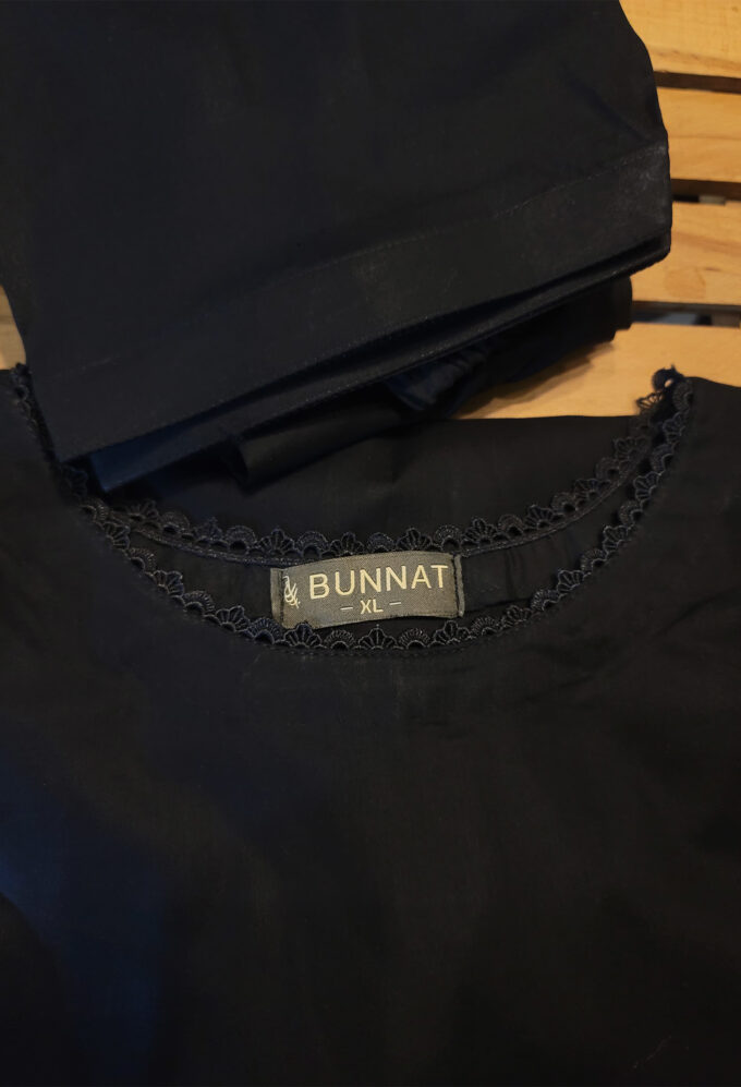Solid Black Shirt with Shalwar - 2 pc Lawn